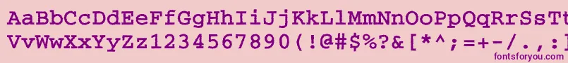 CourierroughcBold Font – Purple Fonts on Pink Background