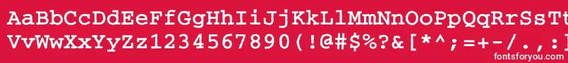 CourierroughcBold Font – White Fonts on Red Background