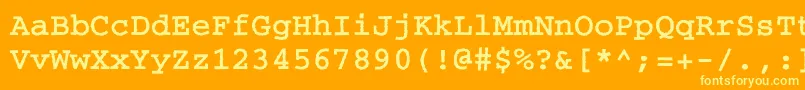 CourierroughcBold Font – Yellow Fonts on Orange Background