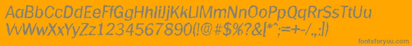 PlymouthrandomItalicフォントについての詳細 フォントPlymouthrandomItalic – オレンジの背景に灰色の文字