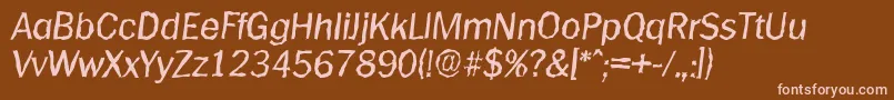 Lisätietoja PlymouthrandomItalic-fontista PlymouthrandomItalic-fontti – vaaleanpunaiset fontit ruskealla taustalla