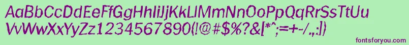 PlymouthrandomItalic Font – Purple Fonts on Green Background