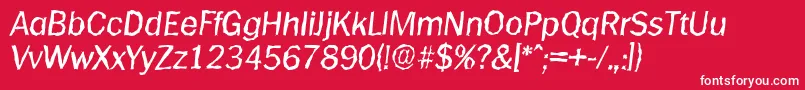 PlymouthrandomItalic Font – White Fonts on Red Background