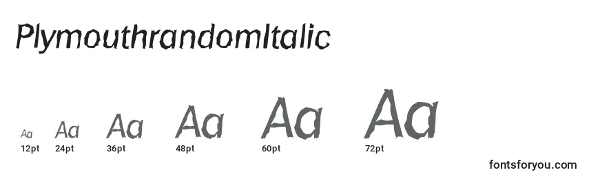 Размеры шрифта PlymouthrandomItalic