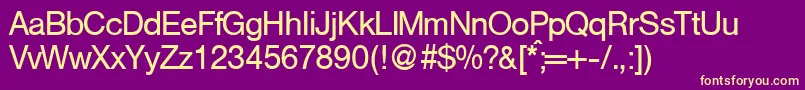 HelbadbNormal-fontti – keltaiset fontit violetilla taustalla