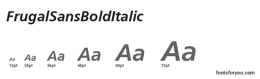 FrugalSansBoldItalic Font Sizes