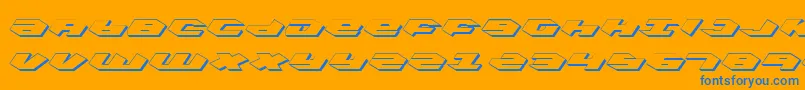 Kubricks Font – Blue Fonts on Orange Background
