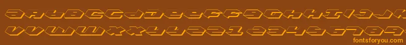 Kubricks Font – Orange Fonts on Brown Background