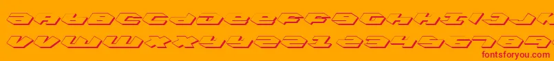 Kubricks-Schriftart – Rote Schriften auf orangefarbenem Hintergrund