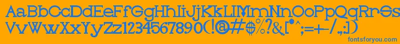 Oleo Font – Blue Fonts on Orange Background