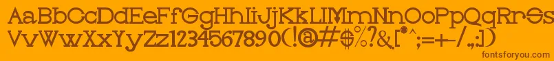 Oleo-Schriftart – Braune Schriften auf orangefarbenem Hintergrund