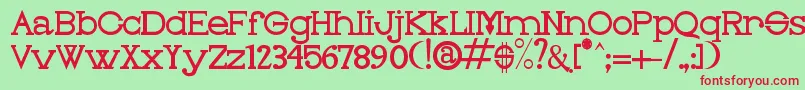 フォントOleo – 赤い文字の緑の背景