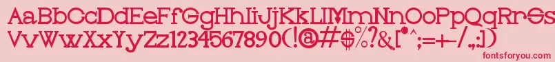 フォントOleo – ピンクの背景に赤い文字