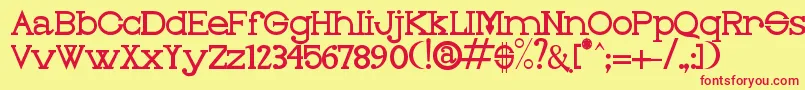 Oleo Font – Red Fonts on Yellow Background