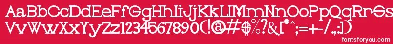 Czcionka Oleo – białe czcionki na czerwonym tle