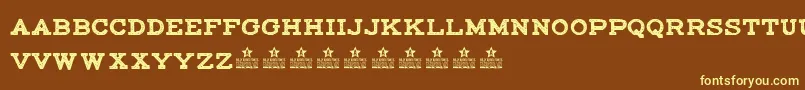 MaccrapasphaltPersonalUse Font – Yellow Fonts on Brown Background
