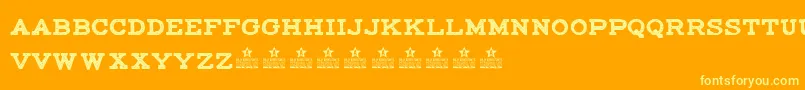 MaccrapasphaltPersonalUse-Schriftart – Gelbe Schriften auf orangefarbenem Hintergrund