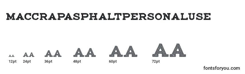 Größen der Schriftart MaccrapasphaltPersonalUse