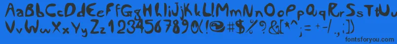 Comiccity Font – Black Fonts on Blue Background