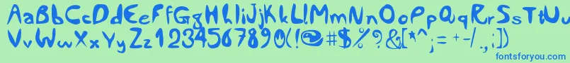 Comiccity Font – Blue Fonts on Green Background