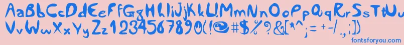 Comiccity Font – Blue Fonts on Pink Background