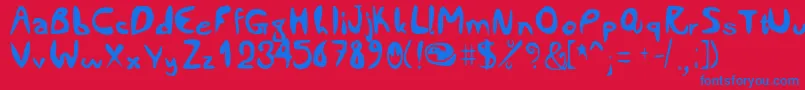 Comiccity Font – Blue Fonts on Red Background