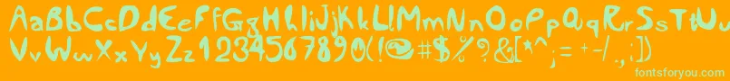 Comiccity Font – Green Fonts on Orange Background