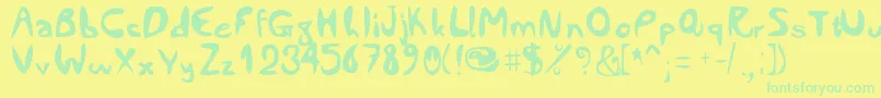 Comiccity Font – Green Fonts on Yellow Background