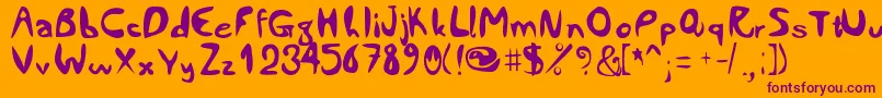 Шрифт Comiccity – фиолетовые шрифты на оранжевом фоне