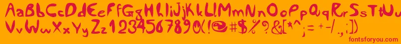 Comiccity Font – Red Fonts on Orange Background