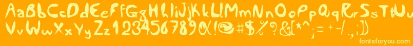 Comiccity Font – Yellow Fonts on Orange Background