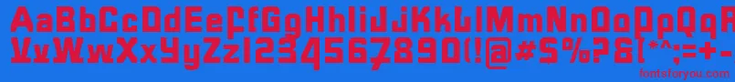 フォントFormulaR – 赤い文字の青い背景