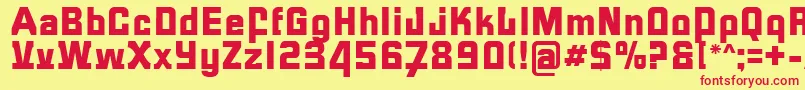 Шрифт FormulaR – красные шрифты на жёлтом фоне