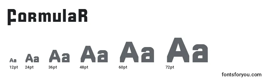 Размеры шрифта FormulaR
