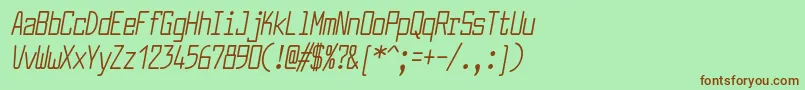 LarabiefontcpItalic-Schriftart – Braune Schriften auf grünem Hintergrund