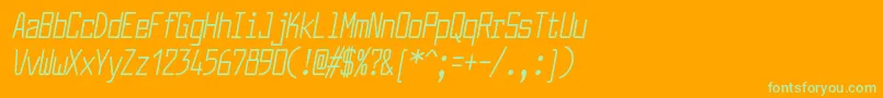 フォントLarabiefontcpItalic – オレンジの背景に緑のフォント