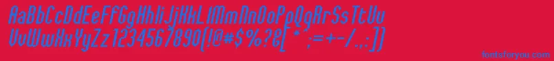 JaggedDreamsOblique Font – Blue Fonts on Red Background