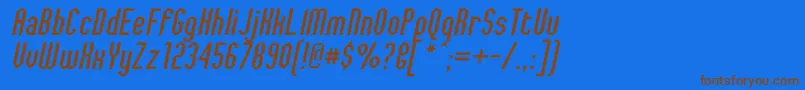 JaggedDreamsOblique Font – Brown Fonts on Blue Background