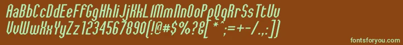 JaggedDreamsOblique Font – Green Fonts on Brown Background