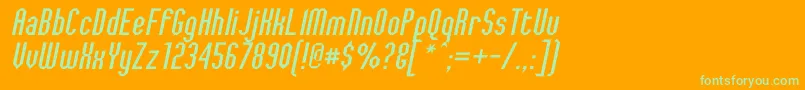 JaggedDreamsOblique Font – Green Fonts on Orange Background