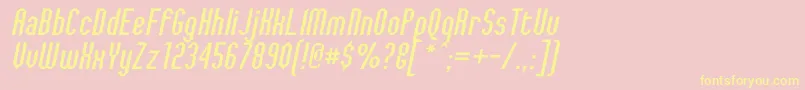 JaggedDreamsOblique Font – Yellow Fonts on Pink Background