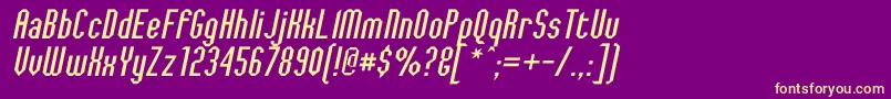 JaggedDreamsOblique Font – Yellow Fonts on Purple Background