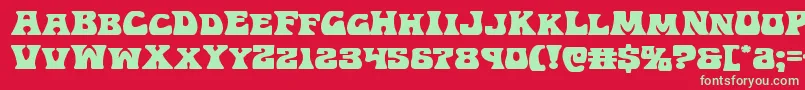 フォントHippocketexpand – 赤い背景に緑の文字