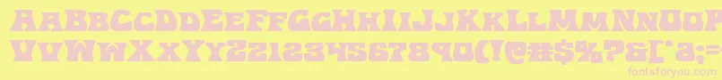 Czcionka Hippocketexpand – różowe czcionki na żółtym tle
