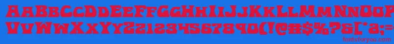 フォントHippocketexpand – 赤い文字の青い背景