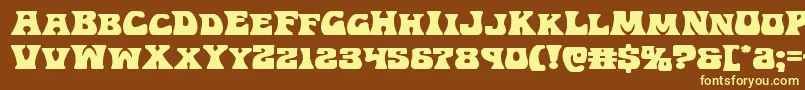 Шрифт Hippocketexpand – жёлтые шрифты на коричневом фоне