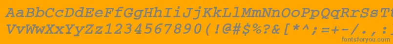 フォントCouriercBoldoblique – オレンジの背景に灰色の文字