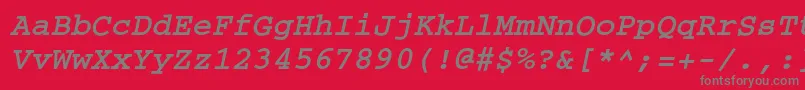 フォントCouriercBoldoblique – 赤い背景に灰色の文字