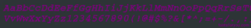 フォントCouriercBoldoblique – 黒い背景に紫のフォント