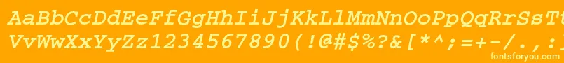 CouriercBoldoblique Font – Yellow Fonts on Orange Background